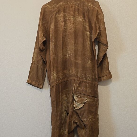 Heathen Brown Long-Sleeve Distroyed  Jumpsuit S - Picture 5 of 10